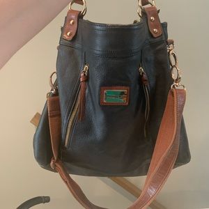 Cynthia Rowley purse black and tan leather